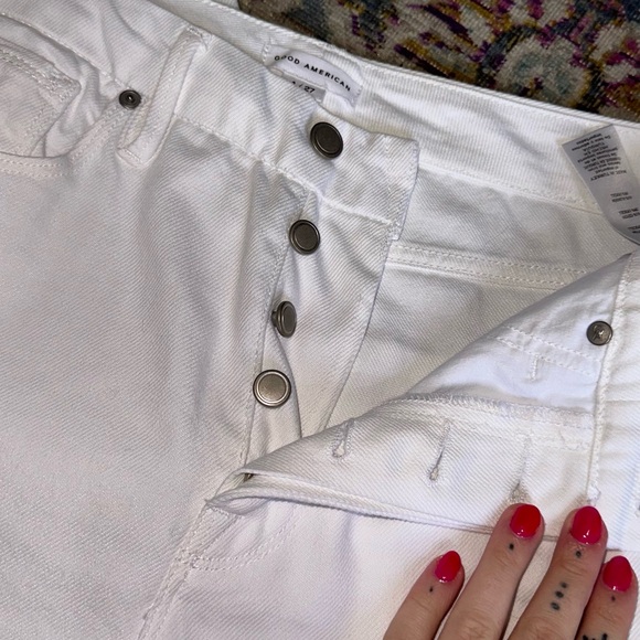 Good America Good Boy high waist jeans with tie ankles - Picture 3 of 4